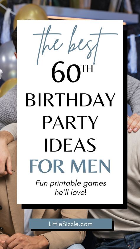 A man's 60th birthday is a momentous milestone, deserving of a celebration that's as fun and unique as he is. Get ready to infuse laughter and joy into a 60th birthday party with our printable games designed specifically for a guy's 60th birthday party. From Trivia games to Birthday Wishes & Advice cards. Download, print & play today! 60th Bday Cards Diy, Party Themes For 60th Birthday, 60th Mens Birthday Ideas, Games To Play At A 60th Birthday Party, 60th Birthday Color Scheme, Surprise 60th Birthday Ideas For Husband, 60th Birthday Party Ideas For Men, 60th Birthday Games For Adults, 60 Birthday Ideas For Men