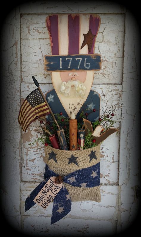 Americana Uncle Sam Craft E-Pattern Template K229 | Etsy Uncle Sam Craft, Spindle Crafts, 4th Of July Images, Sam Wood, Americana Crafts, Primitive Wood Crafts, Primitive Americana, 4th July Crafts, Blue Crafts