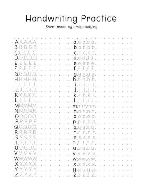 Jan 24, 2021 - This is a handwriting practice sheet made by @emilystudying to practice if youre starting digital notetaking or it can be printed for a general i Improve Handwriting Worksheets, Handwriting Template, Lettering Practice Sheets, Studie Hacks, Alphabet Handwriting Practice, Handwriting Practice Paper, Hand Lettering Practice Sheets, Handwriting Sheets, Alphabet Writing Practice