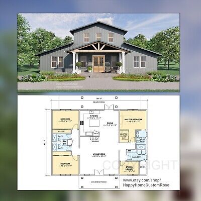 Barndominium Floor Plans 3 Bed 2 Bath 40x40, Barndominium Floor Plans With Two Master Bedrooms, Barndominium Plans With Garage, 3 Bedroom Plus Den Floor Plans, 3 Bed Two Bath Floor Plan, 4 Bedroom Long House Plans, Basic 4 Bedroom House Plans, 3 Bedroom 2 Bath Tiny House Plans, Simple Building Plans House