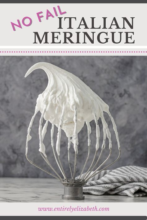 Italian meringue on a wire whisk. Marange Recipe, Key Lime Pie Cupcakes, Meringue Icing, Chocolate Meringue Pie, Easy Meringues, Baked Meringue, Italian Buttercream, Meringue Frosting, Meringue Recipe