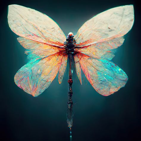 This digital art print showcases a stunning dragonfly with chromatic pearlescent wings on a deep blue to green background. The wings are the highlight of the image with their shimmering and shining hues. The background's rustic textures add a natural and earthy feel, making it perfect for homes with a natural or rustic decor. Bring nature's beauty into your home with this captivating and unique piece of art. Dragonfly Digital Art, Dragonfly Printable, Bird Wings, Embrace Change, Nature Indoors, The Wings, Digital Art Print, Green Background, Green Backgrounds