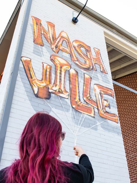 Nashville Must Do, Nashville Tennessee Vacation, I Believe In Nashville, Nashville Murals, Colorful Walls, Weekend In Nashville, Nashville Vacation, Nashville Bachelorette Party, East Nashville