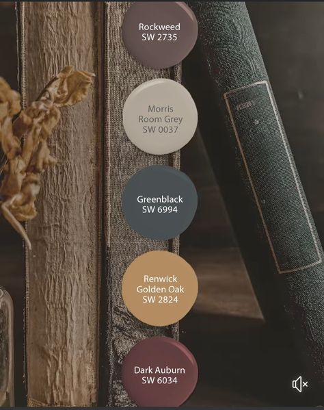 Log Cabin Paint Colors, Dark Academia Colors, Cabin Paint Colors, Sherwin Williams Paint, Building Things, Paint Inspo, Moody Decor, Dark Auburn, Moody Interiors