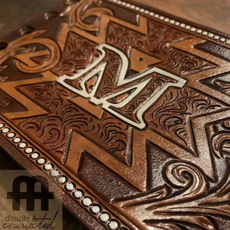 Tooled Leather Bouquet Wrap, Leather Bouquet Wrap, Leather Tattoo, Custom Leather Work, Portfolio Covers, Leather Designs, Grad Caps, Bible Cover, Bottle Wrapping