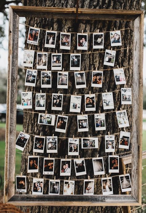 Kristin Johns, Polaroid Wedding, Wedding Photo Display, Instax Photos, Groom Pictures, Outdoor Wedding Photos, Photo Pictures, Photo Display, Graduation Party Decor