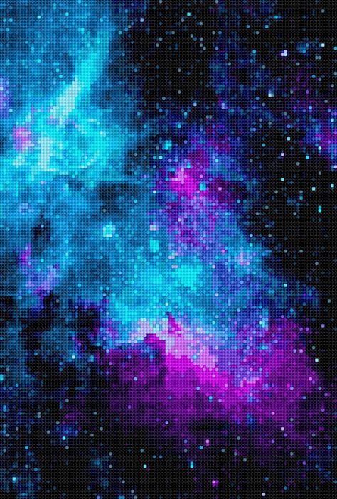 Galaxy Crochet, Galaxy Perler Bead Patterns, Pixel Galaxy, Constellation Pixel Art, Galaxy Cross Stitch, Galaxy Crochet Blanket, Galaxy Pixel Art, Pixel Galaxy Wallpaper, Space Pixel Art