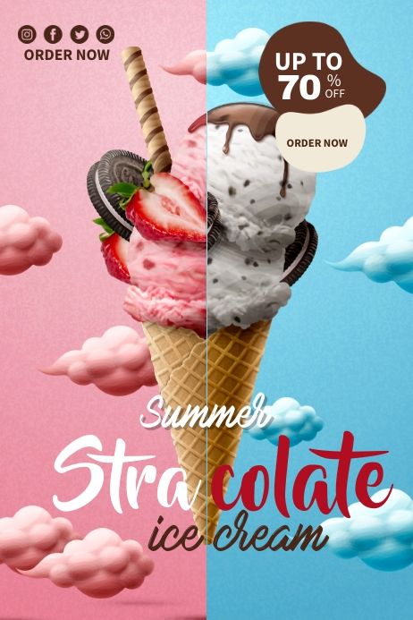 Customize this Ice Cream Poster Template Ice Cream Social Media Design, Ice Cream Poster Design, Ice Cream Ads, Ads Template, Cream Poster, Kids Graphic Design, Ice Cream Sunday, Christmas Ice Cream, Ice Cream Business