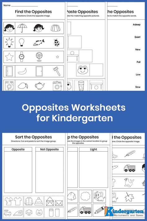 Are you looking for some Free Opposites Worksheets for Kindergarten? Teaching kids opposites early in their education is very important in improving their vocabulary and reasoning skills. These opposites worksheets can be a fun way for kids to learn opposite words. Simply print these opposite words worksheets for kindergarten for a quick, no-prep activity to play and learn! Opposites Kindergarten, Opposites Worksheet Preschool, Summer Math Kindergarten, Words Worksheets For Kindergarten, Free Preschool Printables Alphabet, Opposite Words For Kids, Opposites For Kids, Opposites Preschool, Opposites Worksheet