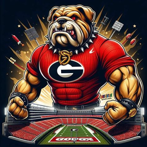 Georgia Bulldogs Drawings, Georgia Bulldogs Tattoo Ideas, Georgia Bulldogs Quotes, Georgia Bulldogs Wallpaper, Georgia Bulldog Mascot, Dawgs Football, Deck Rails, Bulldog Wallpaper, Animated Quotes