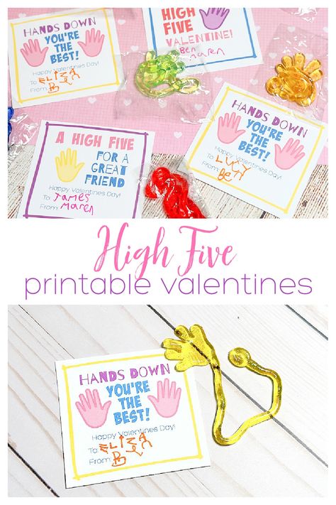 Free printable valentine cards perfect for pairing with sticky hands as a fun, inexpensive valentine for kids to pass out to their friends. High five, hands down you're the best. 6 on a page, 3 designs, 2 of each design. Sticky Hand Valentine Printable Free, Sticky Hand Valentine, Valentines Day Printables For Kids, Free Printable Valentine Cards, Elementary Valentines, Free Printable Valentines Cards, Printable Valentine Cards, Sticky Hands, Monster Valentines