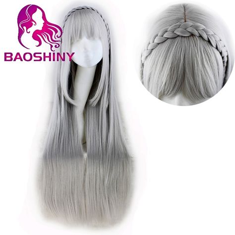 White Hairstyle, Targaryen Princess, Long Straight Layered Hair, Hair Claims, Anime Cosplay Halloween, White Wigs, Straight With Bangs, N Cosplay, Anime Hairstyle