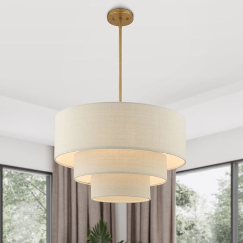 Drum Chandelier Dining Room, Drum Shade Chandelier, Entryway Chandelier, Drum Light, Dining Room Light Fixtures, Chandelier Bedroom, Drum Chandelier, Drum Pendant, Dining Lighting