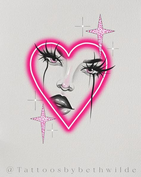 Neon Sign Tattoo, Neon Tattoos, Barbie Tattoo, Cool Ear Tattoos, Tropical Tattoo, Neon Tattoo, Minimalistic Tattoo Ideas, Basic Tattoos, Petit Tattoo