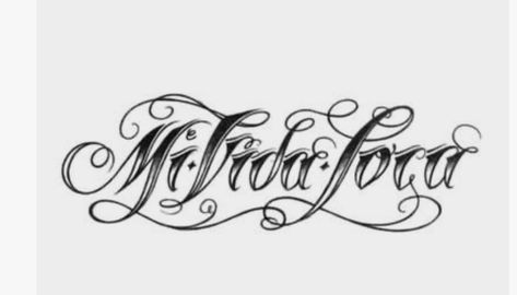 Mi Vida Tattoo, Loyalty Tattoo Stencil, Livin La Vida Loca Tattoo, Loyalty Script Tattoo, Mi Vida Loca Tattoo, Westside Tattoo Lettering, Chicana Tattoos For Women Lettering, Loca Tattoo, Chicano Art Tattoos