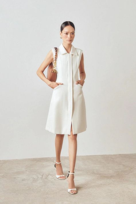 Jani Straight Sleeveless Linen Knee-length Dress | MEAN BLVD