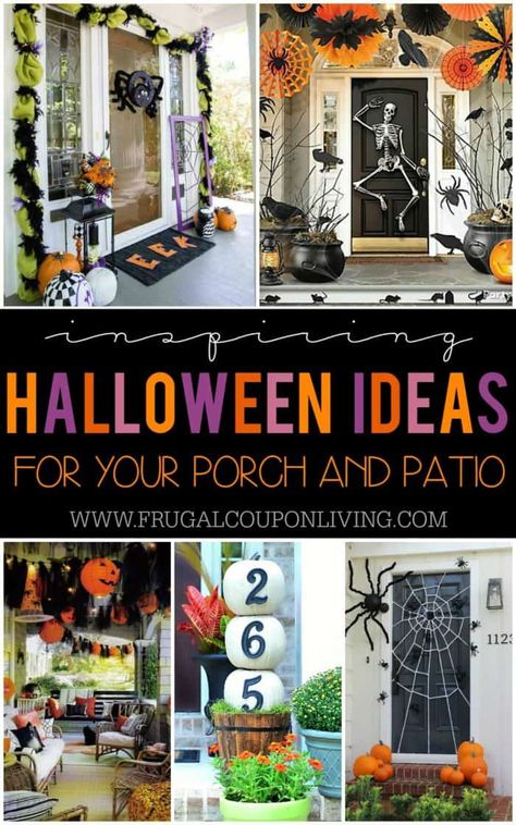 October Season, Halloween Decorations Outdoor Porch, Diy Halloween Dekoration, Porch Halloween, Halloween Mantle, Fall Entryway, Diy Halloween Decor, Patio Inspiration, Diy Outdoor Decor