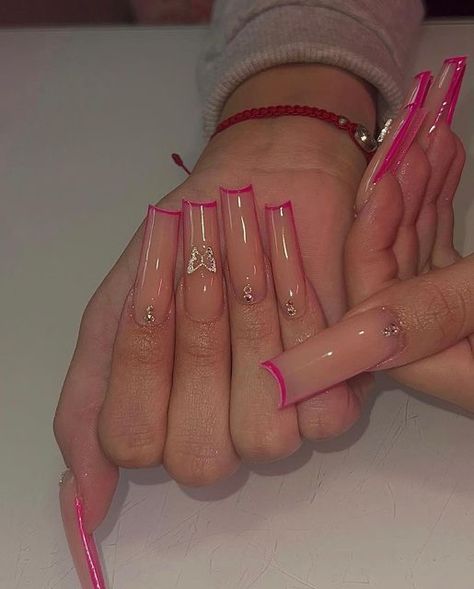 Long Acrylic Nails Coffin, Acrylic Nails Coffin Pink, Coffin Nails Long, Long Square Acrylic Nails, Unique Acrylic Nails, Pink Nail, Pink Acrylic Nails, Square Acrylic Nails, Fire Nails