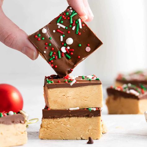 Christmas Bars, To Simply Inspire, Peanut Butter Chocolate Bars, Holiday Sprinkles, Chocolate And Peanut Butter, Butter Bars, Chocolate Peanut Butter Cookies, Peanut Butter Bars, Peanut Butter Balls