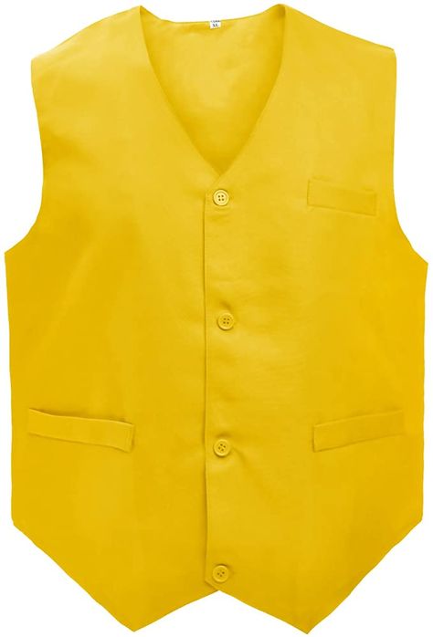 TOPTIE Waiter Uniform Unisex Button Vest for Supermarket Clerk & Volunteer-Yellow-US Size XL at Amazon Men’s Clothing store Multi Pocket Vest, Waiter Uniform, Best Uniforms, Button Vest, Zipper Vest, Work Uniforms, Team Uniforms, Casual Vest, Vest Dress