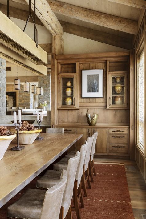 Mountain Home Interiors, Mountain Interiors, Mammoth Lakes, Cabin Kitchens, Brown Design, Cabin Living, Elegant Dining Room, Mountain Homes, Brown Brown