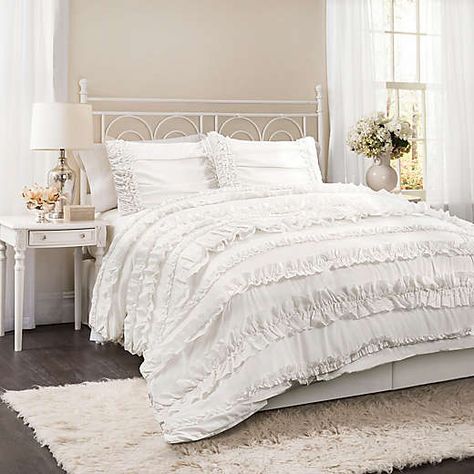 Comforter Sets - Size: Twin/Twin XL - Price: $51 - $100 | Bed Bath & Beyond Shabby Chic Bed, Shabby Chic Comforter, Shabby Chic Duvet, Chic Bed, White Bed Set, Chic Bedding, Shabby Chic Dresser, Shabby Chic Bedding, Lush Decor