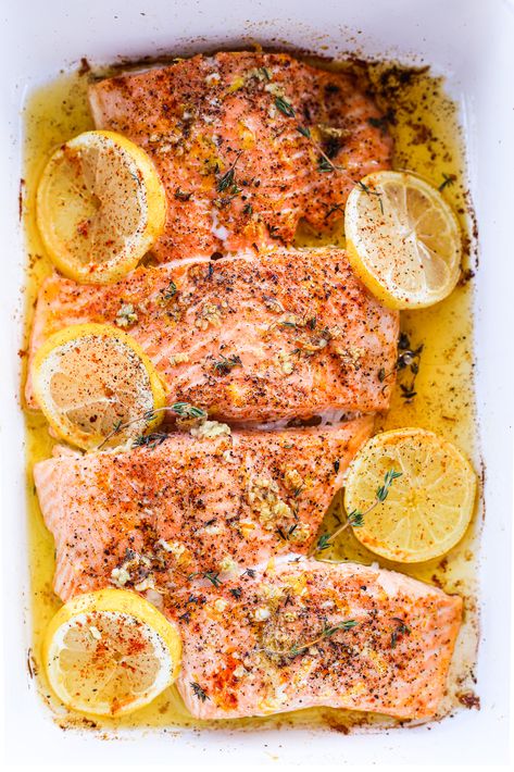 The Defined Dish, Defined Dish, Thyme Recipes, Lemon Thyme, Healthy Weeknight Dinners, Salmon Dinner, Baked Salmon Recipes, Salmon Dishes, Roasted Salmon