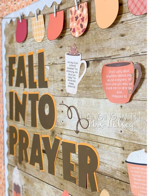 Fall Gratitude Bulletin Board, His Grace Falls On Us Bulletin Board, Fall Faith Bulletin Boards, Classy Bulletin Board Ideas, Christian Bulletin Board Ideas For Fall, Boho Fall Bulletin Board, Faith Based Bulletin Boards, Faith Formation Bulletin Boards, Welcome To Sunday School Ideas For Kids