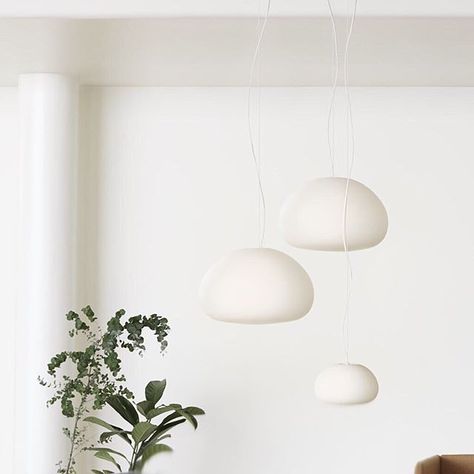 FLUID pendant by @muutodesign. #lighting #lightingdesign @simple.form Muuto Lighting, Curved Bench, Lamp Large, Drop Of Water, Small Side Table, Lantern Pendant, Ferm Living, Diffused Light, Design Concept