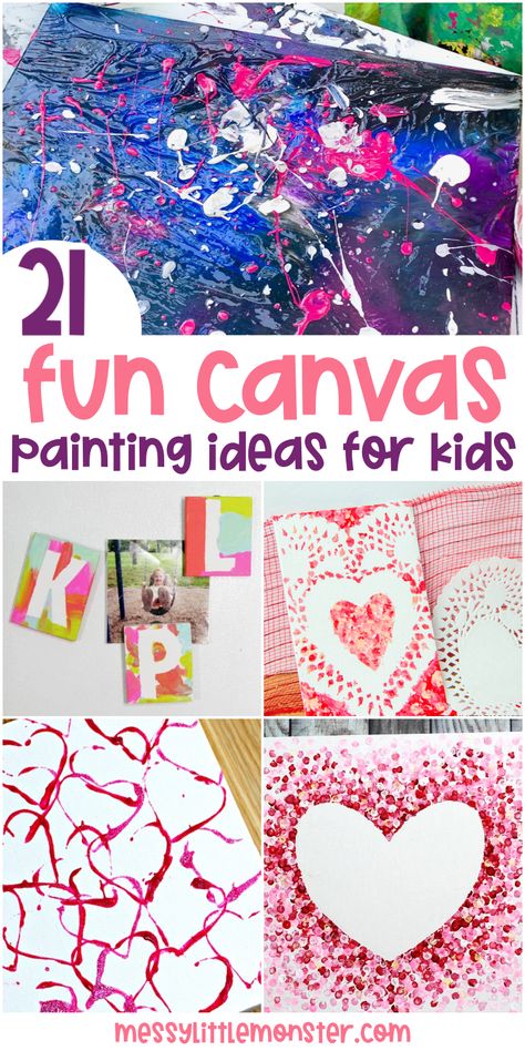 Easy Canvas Painting Ideas for Kids Large Canvas Toddler Art, Background For Canvas Painting, Canvas Art Ideas For Kids, Birthday Gift Painting Ideas, Easy Kid Painting Ideas, Easy Painting For Kids On Canvas, Canvas Ideas Kids, Paint Projects For Toddlers, Easy Kids Painting Ideas