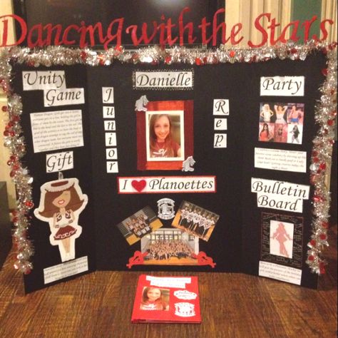 This is the poster I made for Junior Rep. tryouts on my drill team Drill Team Theme Ideas, Drill Team Party Ideas, Social Officer Tryout Board Drill Team, Social Officer Tryout Board, Drill Team Social Officer Themes, Dance Team Poster Ideas, Social Officer Ideas Drill Team, Team Poster Ideas, Trifold Board