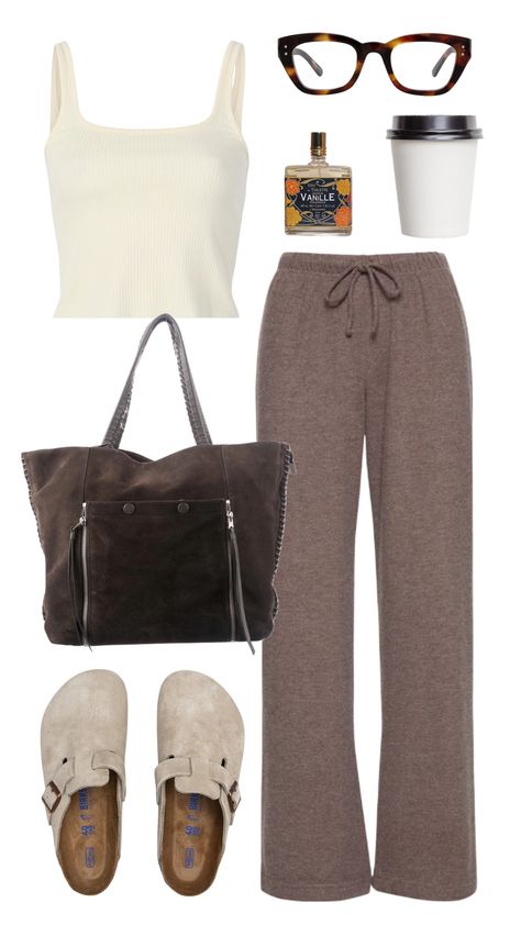 Shop Sweater Wide Leg Pant and other curated products on LTK, the easiest way to shop everything from your favorite creators. Brown Lounge Pants Outfit, Lounge Pants Outfit, Coffee Shop Outfit, Comfy Work Outfit, Brown Pants Outfit, Mood Style, Dream Aesthetic, Fashion Organization, Fall Fits