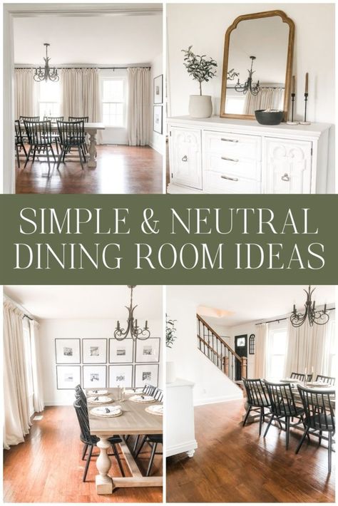 Love these neutral dining room ideas! Such a fresh and bright space. #neutraldiningroom #diningroomideas Dining Decor Ideas Modern, Cream And Beige Dining Room, Natural Dining Room Ideas, Neutral Rug Dining Room, Dining Room Neutral Colors, Neutral Home Decor Dining Room, Pale Oak Dining Room, Neutral Wallpaper Dining Room, Cream Dining Room Ideas