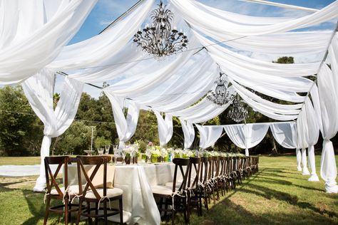 Ethereal Open-Air Reception Tent Wedding Drapes, Ceiling Drapes, Arch Draping, Ceiling Decorations, Wedding Ceiling, Outdoor Wedding, Arch, Chiffon, Ceiling