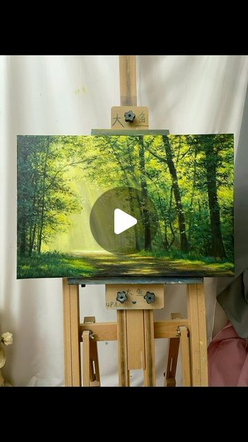 Forest Painting Tutorial Step By Step, Painting Forest Tutorial, Acrylic Painting Forest Tutorial, Forest Painting Video, Beautiful Landscapes Paintings Acrylics, Forest Painting Tutorial, Forest Painting Easy, Acrylic Forest Painting, Forest Art Painting