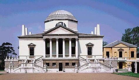 Chiswick House, London. Chiswick House is internationally renowned as one of the first and finest English Palladian villas. Lord Burlington who designed and built the villa from 1725 – 1729, was inspired by the architecture and gardens of ancient Rome and this house is a masterpiece. Architecture Exam, Chiswick House, Chiswick London, Neo Classical Architecture, British Architecture, Neoclassical Architecture, London History, Roman Architecture, Tower House