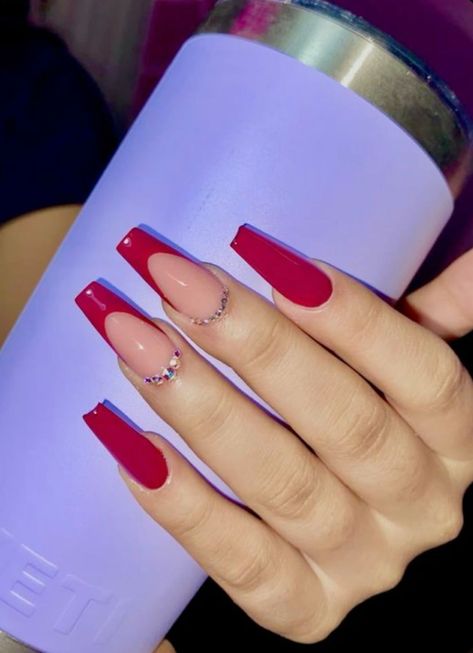 Nagellack Trends, Red Acrylic Nails, Work Nails, Classy Acrylic Nails, Acrylic Nails Coffin Pink, Long Square Acrylic Nails, Acrylic Nails Coffin Short, Short Acrylic Nails Designs, Xmas Nails