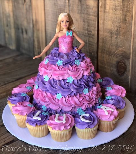 Princess Birthday Party Cake, Cupcakes Barbie, Birthday Cake Barbie, Dress Cupcakes, Birthday Cake Cupcakes, Barbie Bday, Deltona Florida, Barbie Doll Birthday Cake, Barbie Doll Cake