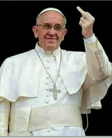 Pope Meme Funny, Celebrities Giving The Finger, Pope Francis Funny, Flip Off Finger, Pope Francis Pictures, Pope Francis Memes, Pope Meme, Middle Finger Meme, Flipping The Bird