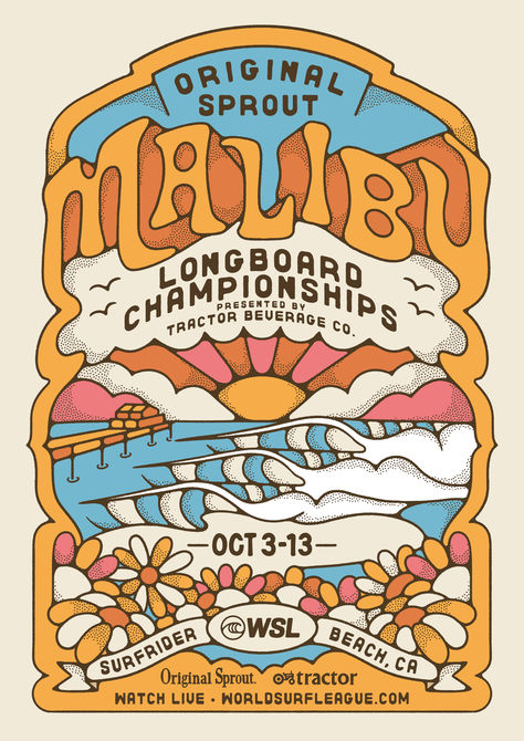 Surfing Poster, Professional Flyer Design, Wave Illustration, Retro Graphic Design, Surf Poster, Retro Surf, Surf Design, Event Poster Design, Graphic Poster Art