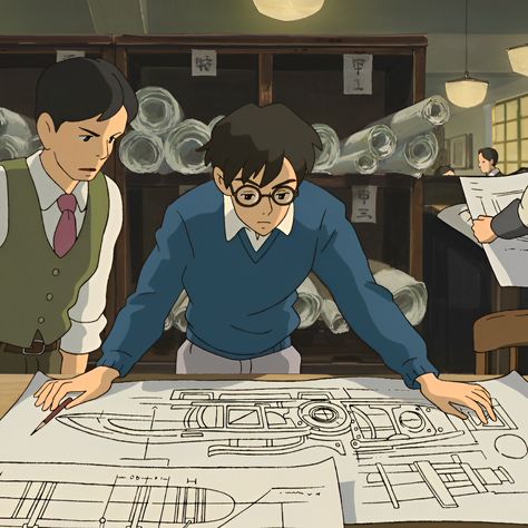 Studio Ghibli The Wind Rises, Art Pfp Icon, Jiro Horikoshi, The Wind Rises, Art Pfp, Wind Rises, Studio Ghibli Characters, Ghibli Artwork, Studio Ghibli Movies