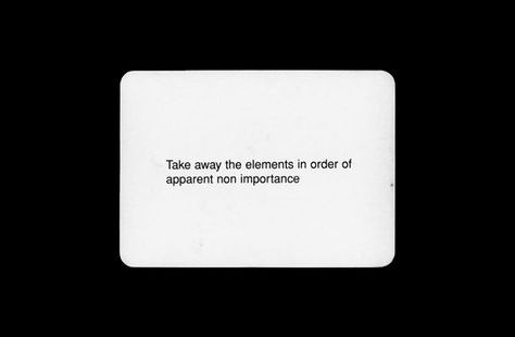 Brian Eno and Peter Schmidt: Oblique Strategy Cards Oblique Strategies, Sagmeister And Walsh, Stefan Sagmeister, Brian Eno, Happy Show, Good To Great, Design Cards, Journals Notebooks, Schmidt