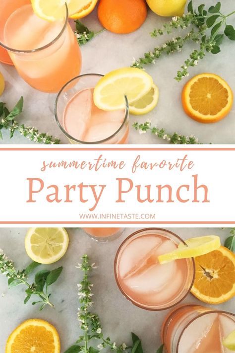 Orange Party Drink, Summer Party Drinks Nonalcoholic, Summer Punch Alcohol, Summer Punch Nonalcoholic, Cherry Limeade Punch, Orange Party Punch, Non Alcoholic Punch Recipes, Spring Punch Recipes, Summer Party Punch