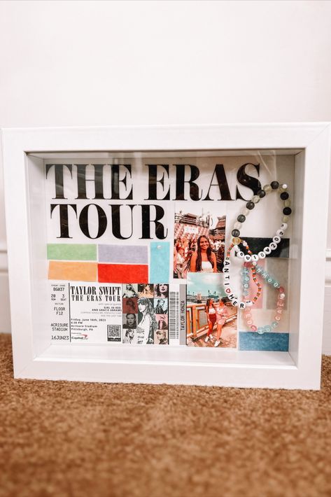 Memory Box, Eras Tour, Shadow Box, Taylor Swift, Swift, Beads, Frame, Birthday, White