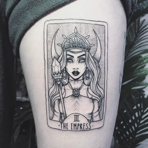 Tarot Tattoo Sleeve, Empress Tarot Card Tattoo, The Empress Tarot, Abstract Tattoo Ideas, Empress Tarot Card, Back Of Arm Tattoo, Astrology Tattoo, Tarot Card Tattoo, Tarot Tattoo