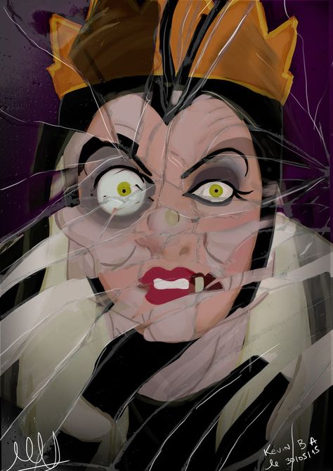 Snowwhite And The Huntsman, Disney Evil Queen, Evil Disney, Animation Disney, The Evil Queen, Dark Disney, Broken Mirror, Disney Artwork, Walt Disney Animation