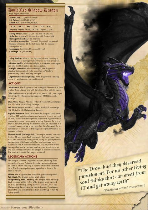 Adult Red Shadow Dragon 5E DnD by RavenVonBloodimir Shadow Monsters, Tiamat Dragon, Jhin League Of Legends, Red Shadow, Dnd Stats, Shadow Dragon, Dnd Classes, Dnd Races, Dungeons And Dragons 5e