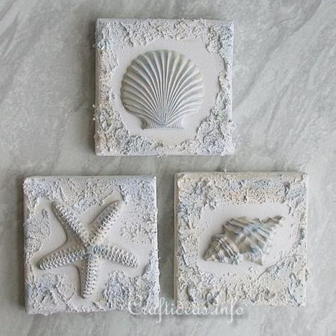 40 Plaster of Paris Craft Ideas and Projects for 2018 - Bored Art Paris Crafts, Art Coquillage, Diy Plaster, Plaster Crafts, Plaster Wall Art, Plaster Of Paris, Shell Crafts Diy, Cement Crafts, Beach Diy