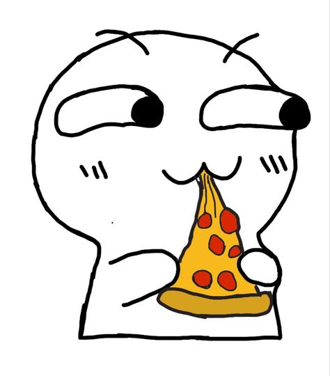 Foodie Doodle Art, Eating Pizza Pose, Cartoon Eating Food, Eating Pizza Drawing, Eating Doodle, Pizza Doodles, Eating Animation, Eating Sketch, Pizza Sketch