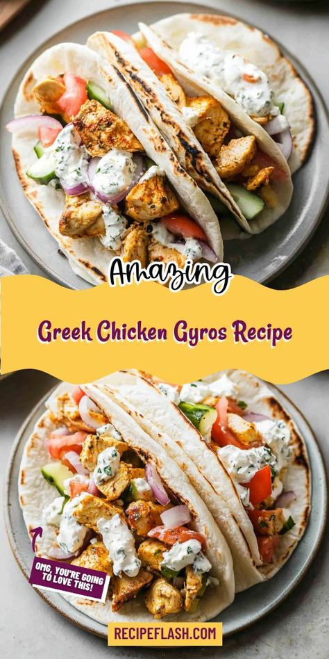 Need a quick and tasty dinner idea inspired by Mediterranean cuisine? This Greek Chicken Gyros Recipe is just what you need! With its zesty flavors and easy preparation, it’s perfect for any occasion. Save this recipe now to elevate your Mediterranean dinner nights! Best Greek Chicken, Chicken Gyros Recipe, Greek Chicken Gyros, Easy Greek Chicken, Gyros Recipe, Mediterranean Dinner, Juicy Grilled Chicken, Chicken Gyro Recipe, Greek Gyros